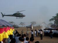 Prime minister's helicopter arrives
